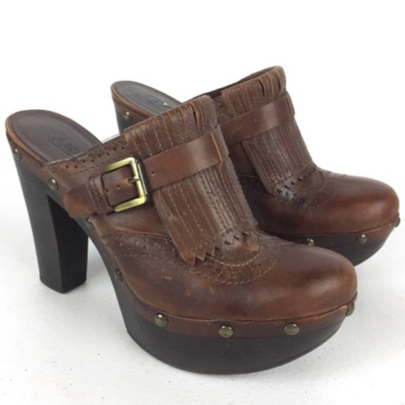 Carlos Santana Shoes - Carlos Santana Dia brown leather clogs 8